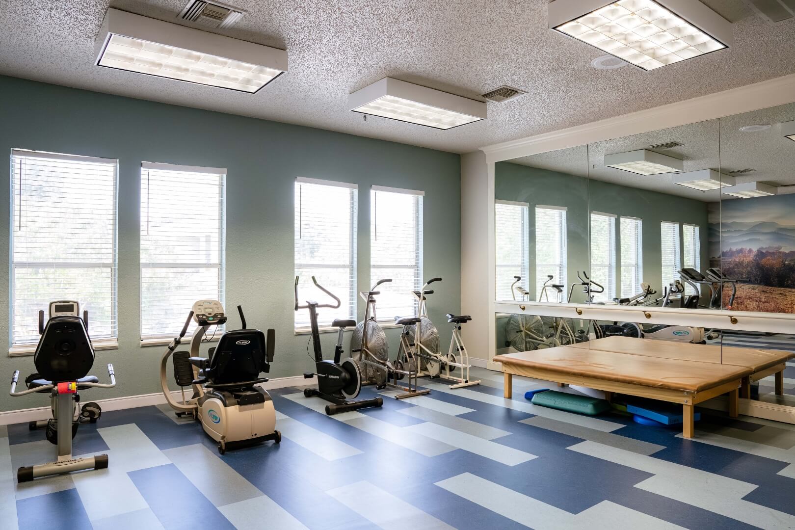 Fitness Room With Exercise Bikes at an Independent Living Facility