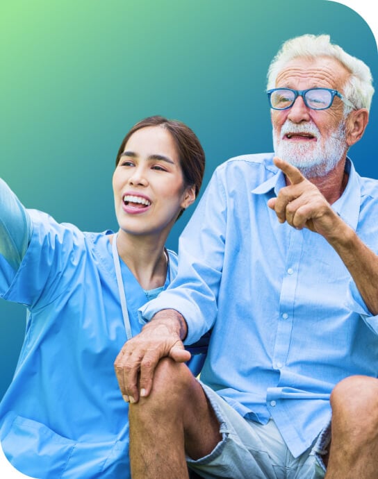 Playful Elderly Couple Enjoying an Outdoor Fitness Event in Independent Living connect-in-assisted-living